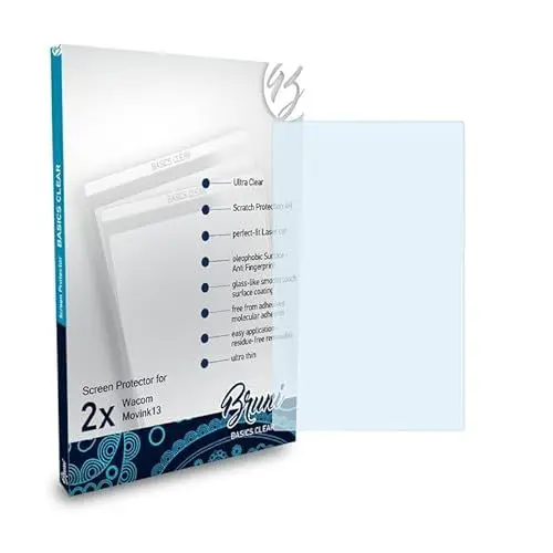 Produktbild: Bruni Schutzfolie kompatibel mit Wacom Movink13 Folie, glasklare Displayschutzfolie (2X)