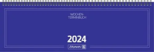 Produktbild: BRUNNEN Wochenkalender Modell 775 2024 2 Seiten = 1 Woche Blattgröße 42 x 13,7 cm blau