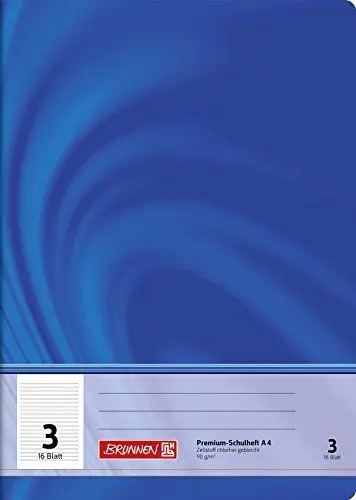 Produktbild: BRUNNEN Schulheft Premium Vivendi | A4, Lineatur 3, 16 Blatt, blau