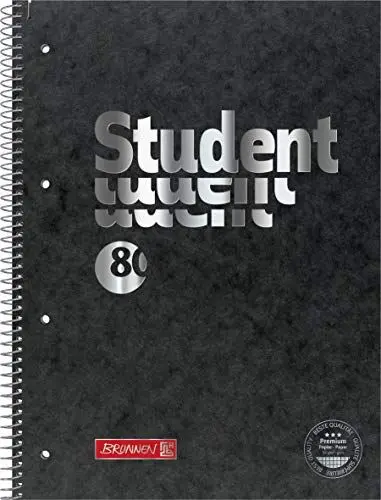 Produktbild: BRUNNEN Collegeblock Premium Student FACT!plus | A4, Lineatur 28, 80 Blatt, schwarz