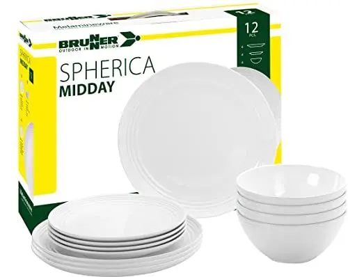 Produktbild: Brunner 0830148N.C7T Campinggeschirr Set für 4 Personen, Midday Spherica, 12 Stück