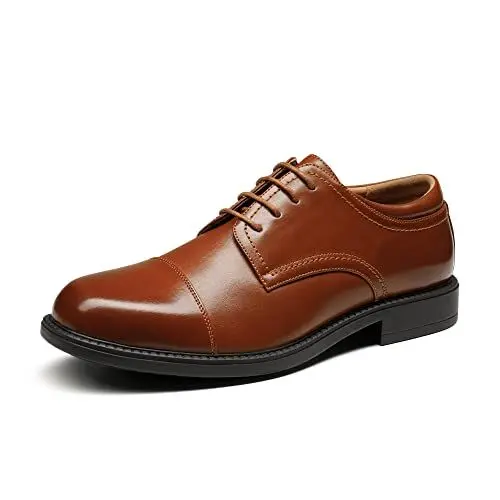Produktbild: Bruno Marc Herren Anzugschuhe Lederschuhe Business Schuhe Oxfords Derby Schnürhalbschuhe,Size 46,Braun E,DOWNING-01-E