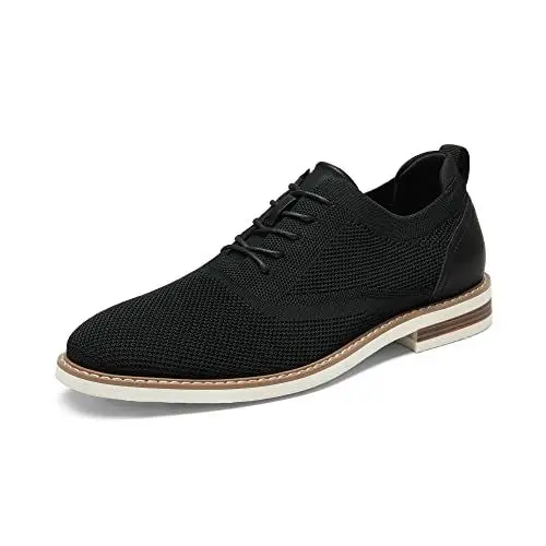 Produktbild: Bruno Marc Herren Anzugschuhe Atmungsaktiv Gestrickter Stoff Derby Sommer Schnürschuhe Formale Moderne Klassische,Size 42,Schwarz,SBOX2320M-E