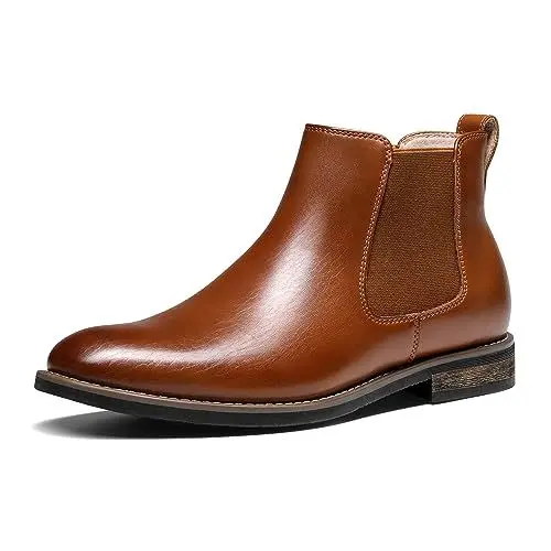 Produktbild: Bruno Marc Herren Chelsea Boots Leder Stiefel Stiefeletten BRAUN Leder URBAN-06-1 Größe 46EU/12US