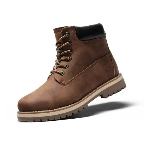 Produktbild: Bruno Marc Winterschuhe Herren Winterstiefel Jungs Warm Gefüttert Schneestiefel Kurzschaft Stiefeletten Arbeit Stiefel Winter Outdoor Trekking Wander Schuhe BRAUN 48 (EUR) SBSB226M-E