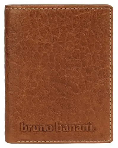 Produktbild: bruno banani kleine Geldbörse im Hochformat Echt Leder Herren | Slim Fold Portemonnaie mit RFID-Schutz, besonders leichte Geldbörse aus Echtleder | 022122