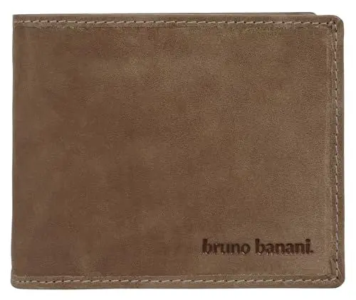 Produktbild: bruno banani kleine Geldbörse im Querformat Echt Leder Herren | klassische Geldbörse, praktisches Portemonnaie, RFID-Schutz, 9 Kartenfächer | 021758