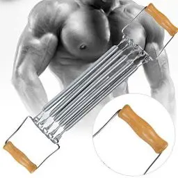 Produktbild: Brust Expander, Frühling Wand Riemenscheibe Brust Expander mit Holzgriff Fitness Stretching Trainingsbänder for Zuhause Muskelübung Kombinierte Fitnesszubehör