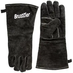 Produktbild: Bruzzzler feuerfest Grillhandschuhe, Grill Lederhandschuhe, lang, im Universalgröße, hitzebeständiger Handschuh für BBQ, Kamin, Backofen, Gasgrill und Holzkohlengrill, hochwertig verarbeitet