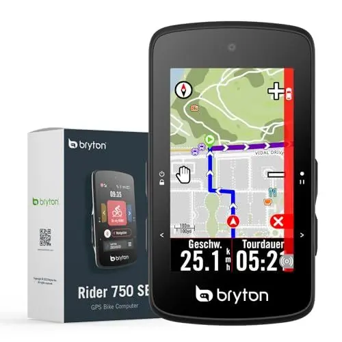 Produktbild: Bryton Rider 750SE 2,8 Zoll Farb-LCD-Touchscreen-GPS-Fahrradcomputer Offline-EU-Karte, kompatibel mit Fahrradradar, 40 Stunden Batterielebensdauer, Navigation mit Turn-by-Turn Follow Track