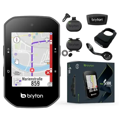 Produktbild: Bryton Rider S500T Bundle mit Geschwindigkeit/Trittfrequenz & Herzfrequenz