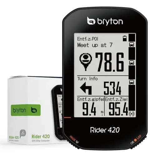 Produktbild: Bryton Ohne Geschlecht Rider 420 E GPS-Fahrradcomputer, Schwarz, Einheitsgröße