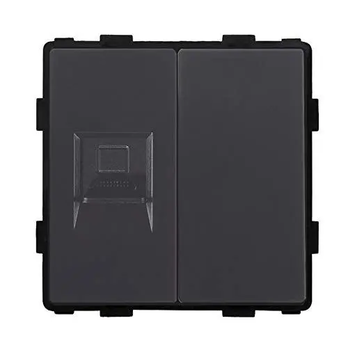 Produktbild: BSEED DIY 1/2 Cat5e 1 Port RJ45-Steckdose T568A Netzwerk-PC Schwarz Steckdose