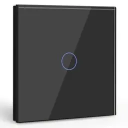Produktbild: BSEED Touch Lichtschalter 1 Fach 1 Weg Wandschalter Unterputz Lichtschalter mit Glasrahmen 86mm Lichtschalter Schwarz 500W(Nicht Smart Schalter)