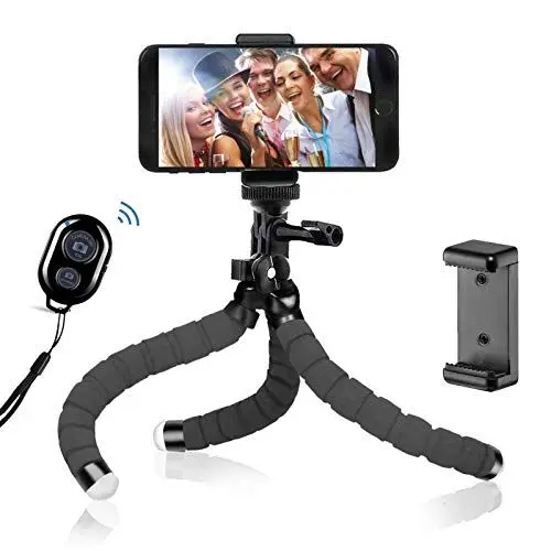 Produktbild: BSET Buy Tripod Oktopus Handy Stativ Kamera-Stativ Ständer Dreibein Stativ Halter für Kamera und jedes Smartphone inklusive Handyhalterung (Stativ mit Bluetooth-Fernbedienung)