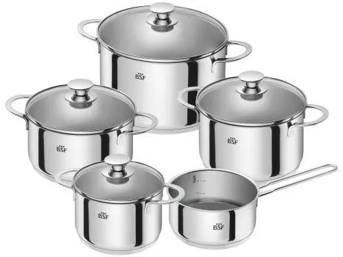 Produktbild: BSF 74000-000-0 Bordeaux Kochgeschirrset, Induktionsgeeignet, 5-teilig, Silber
