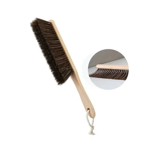 Produktbild: BSMstone Holzgriff-Bürste, Handbesen, Haushalts-Reinigungsbürste, weiche Borsten, Staubbürste für Bett, Sofa, Möbel, Kleidung, Auto