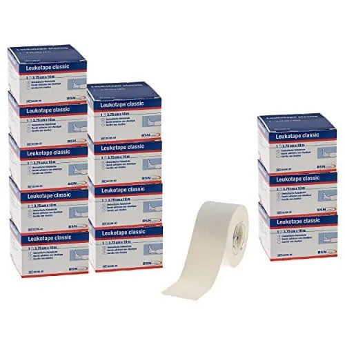Produktbild: BSN Leukotape Classic, Sport Tape, Tape Verband, 10 m x 3,75 cm, 12 Stück, weiß