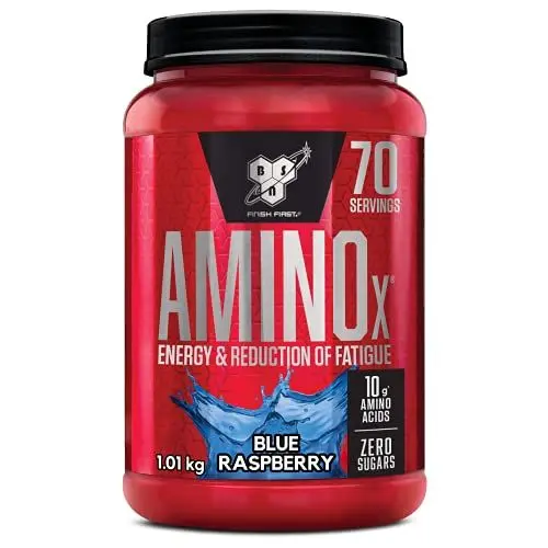 Produktbild: BSN Nutrition Amino X Supplement mit Vitamin D, Vitamin B6 und Aminosäuren, Himbeer-Geschmack, 70 Portionen, 1kg