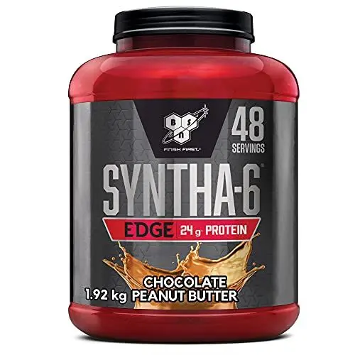 Produktbild: BSN Nutrition Protein Powder Syntha 6 Edge Low-Carb & Low-Sugar Whey Protein Shake mit Whey Protein Isolat und BCAAs, Muscle Gain Supplement mit Schoko-Erdnussbutter-Geschmack, 48 Portionen, 1,87 kg