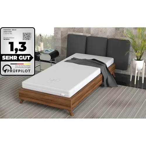 Produktbild: BSS BEDDING Berlin K16 Orthopädische 7 Zonen Matratze 90x200 cm, Kaltschaummatratze Härtegrad H2 / H3, Allergenfrei und Atmungsaktiv, Doppelseitige Rollmatratze