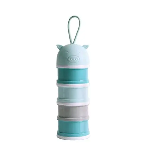 Produktbild: BSTCAR 4 Schicht Milchpulver Portionierer Baby, Milch Pulver Spender Milchpulver-Behälter mit Griff, Tragbare Kawaii Milchkasten Milchpulverspender Lebensmittelbehälter Baby