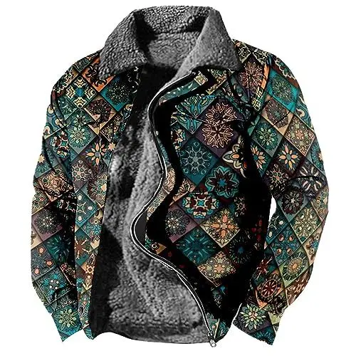 Produktbild: BTBDYDH HolzfäLler Jacke GefüTtert Flanellhemd Herren Plaid Thermohemd HolzfäLlerhemd GefüTtert Hemdjacke Teddyfleece Jacke Tragejacke Winter Mehrfarbig M