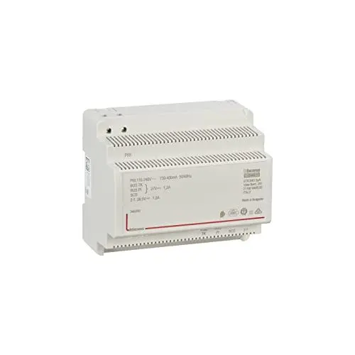 Produktbild: BTICINO, Reiheneinbau-Netzgerät, 2-Draht für Audio- und Video-Türsprechanlagen, integr. Videoadapter, für Verteilereinbau, Profilschiene 35mm, Eingang 230 VAC/50 Hz, 3 BUS-Anschlüsse, 6 TE DIN, 346050