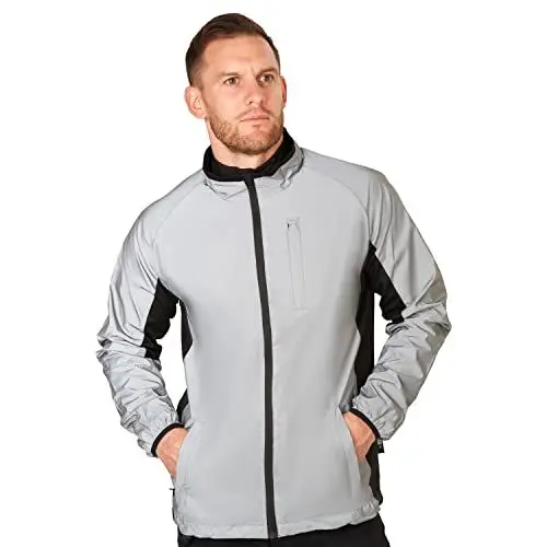 Produktbild: BTR reflektierende Jacke - Reflektor Jacke in Silber. Fahrradjacke und Laufjacke reflektierend für Herren und Damen. Medium 101-106 cm