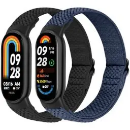 Produktbild: BTTNG Elastische Nylon Armband Nur Kompatibel mit Xiaomi Smart Band 9/Xiaomi Smart Band 8, Verstellbare Dehnbare Armbänder Sport Ersatz Armband für Xiaomi Mi Band 8/Mi Band 9 Herren Damen (2 Stück)