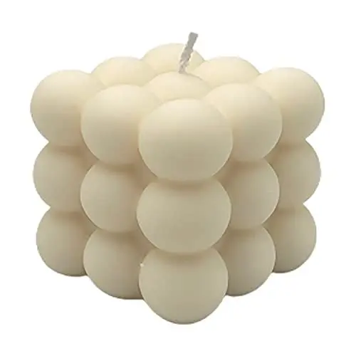Produktbild: Bubble Candle - Nachhaltige Deko-Kerze aus 100% Rapswachs - Vegan, Handgemacht & Duftfrei - Stilvolle Kerze in Naturfarbe
