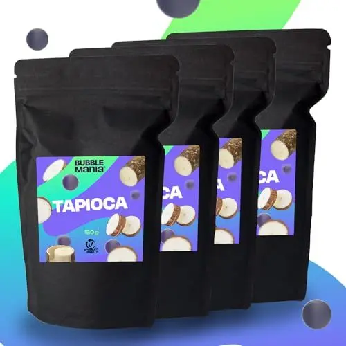 Produktbild: BubbleMania POPPZ Bubble Tea Perlen | Boba Tapioka Perlen | Fruchtperlen | Zerup zuckerfrei (4er-Pack, Tapioka perlen)