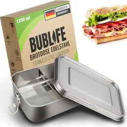 Produktbild: Bublife 1200ml Brotdose, Lunchbox, Brotdose Kinder mit Fächern, Bento Box Kinder, Jausenbox, Lunchbox Erwachsene, Edelstahl Dose mit Fächern, Brotdose-Erwachsene