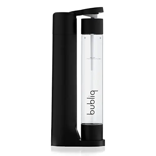 Produktbild: bubliq Wassersprudler, Mattschwarz, mit 1 l Flasche, minimalistisches Design, sparkle anything