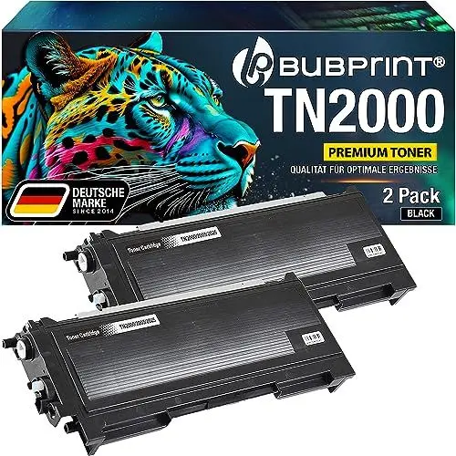 Produktbild: Bubprint 2 Toner kompatibel als Ersatz für Brother TN-2000 für DCP-7010 DCP-7010L DCP-7025 HL-2020 HL-2030 HL-2040 HL-2070N MFC-7225N MFC-7420 MFC-7820 MFC-7820N Fax 2820 2920 Schwarz