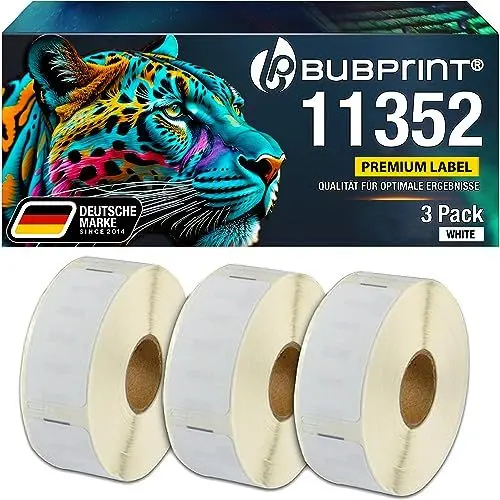 Produktbild: Bubprint 3 Etiketten 25mm x 54mm, 260 Etiketten pro Rolle, kompatibel als Ersatz für Dymo 11352 S0722520, Labelwriter 310, 320, 330, 400, 450 Turbo, Duo, Twin Turbo