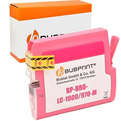 Produktbild: Bubprint Druckerpatrone kompatibel als Ersatz für Brother LC1000M LC970M für DCP-130C DCP-135C DCP-150C DCP-330C DCP-350C DCP-540CN MFC-235C MFC-240C Magenta
