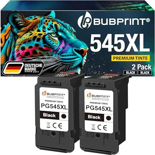 Produktbild: Bubprint PG 545XL 2 Druckerpatronen kompatibel als Ersatz für Canon PG-545XL Multipack Canon Druckerpatronen 545XL Pixma iP2850 MX495 TS3150 TS3350 TR4550 TR4551 MG2550S MG2555S MG2950S MG3051