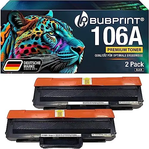 Produktbild: Bubprint W1106A 2 Tonerkartuschen kompatibel als Ersatz für HP 106A Toner für HP Laser MFP 135wg Toner 135a 135ag 135w Laser 107w 107a 107r 107 130 137fwg 137fnw 135r 138fnw 138fw 138p 138pn 138pnw