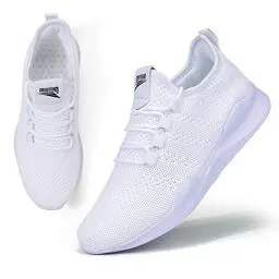 Produktbild: BUBUDENG Damen Sommerschuhe Turnschuhe Sportschuhe Freizeitschuhe Atmungsaktiv Laufschuhe Straßenlaufschuhe Sneaker Fitness Gym Schuhe Weiß,EU 39