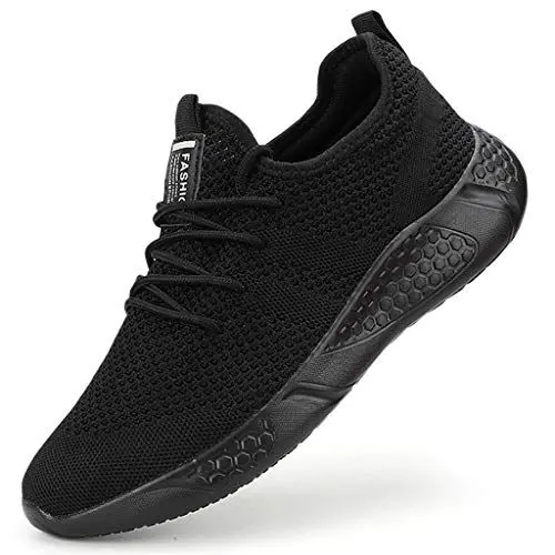 Produktbild: BUBUDENG Herren Schuhe Laufschuhe Sportschuhe Sneaker Straßenlaufschuhe Turnschuhe Outdoor Leichtgewichts Laufschuhe Freizeit Atmungsaktive Fitness Schuhe Schwarz EU 43