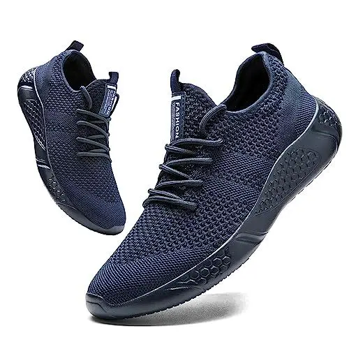Produktbild: BUBUDENG Herren Schuhe Laufschuhe Sportschuhe Sneaker Turnschuhe Straßenlaufschuhe Leichtgewichts Freizeit Atmungsaktive Fitness Schuhe Blau EU 49