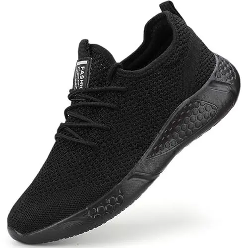 Produktbild: BUBUDENG Herren Schuhe Laufschuhe Sportschuhe Sneaker Turnschuhe Straßenlaufschuhe Leichtgewichts Freizeit Atmungsaktive Fitness Schuhe Schwarz EU 48