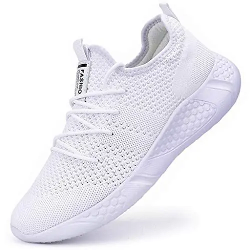 Produktbild: BUBUDENG Herren Sneaker Laufschuhe Sportschuhe Sneaker Turnschuhe Straßenlaufschuhe Leichtgewichts Freizeit Atmungsaktive Fitness Schuhe Weiß EU 48