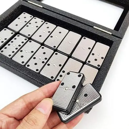 Produktbild: Bucher&Rossini Dominosteine Spielzeug Metalloberfläche Domino Double Six Domino mit 28 Dominosteinen Zählen Domino Klasse für Erwachsene Kinder