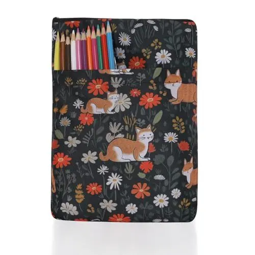 Produktbild: Buchhülle für Buchliebhaber, Just One More Kapitel, Buchhülle mit Reißverschluss und Fronttasche, Buchhüllen für Taschenbuch, 28x 21 cm, Geschenke für Buchliebhaber
