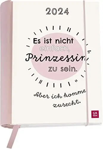 Produktbild: Buchkalender 2024: Es ist nicht einfach Prinzessin zu sein. Aber ich komme zurecht.: Wochenkalender (Terminplaner für die Handtasche) mit Leseband, Spiralbindung, Gummiband, 12 Postkarten
