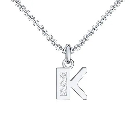 Produktbild: Buchstabenkette K Silber Buchstabenanhänger K Zirkonia - inkl. Luxusetui + - Buchstabe K Kette Buchstabe K Buchstabenanhänger Buchstaben Anhänger Silber Zirkonia FF38 SS925ZIFA45