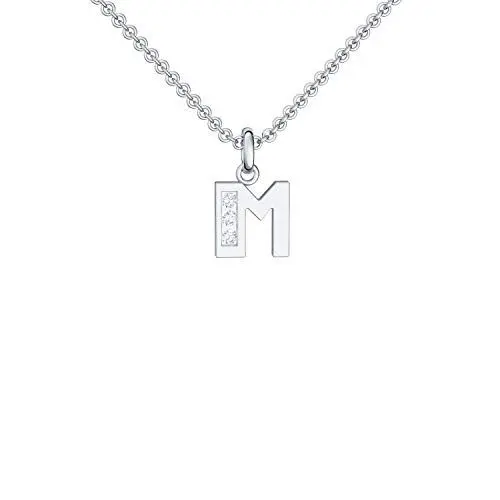 Produktbild: Buchstabenkette M Silber Buchstabenanhänger M Zirkonia - inkl. Luxusetui + - Buchstabe M Kette Buchstabe M Buchstabenanhänger Buchstaben Anhänger Silber Zirkonia FF40 SS925ZIFA45