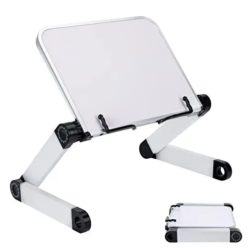 Produktbild: Buchständer Leseständer Einstellbarer, Buchhalter Ergonomischer Kochbuchhalter mit Büroklammern, Faltbar und Tragbar Buch Halterung für große schwere Lehrbücher Musikbücher Tablet Laptop Bett Küche